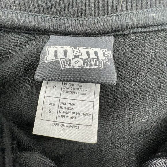 M&M World Womens Long Sleeve Zip Up Sweatshirt Size Small Black Multicolor Gems - Picture 3 of 5